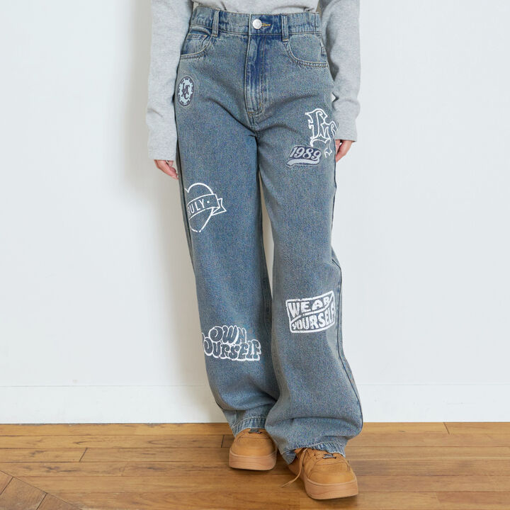 [LTXC] Patch Design Denim Pants,Gray, medium image number 2