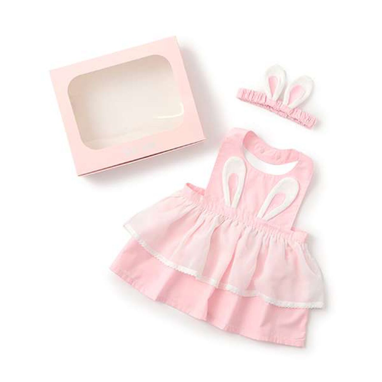 Original Box Bunny Ear Apron & Headband Set,Light pink, large image number 0