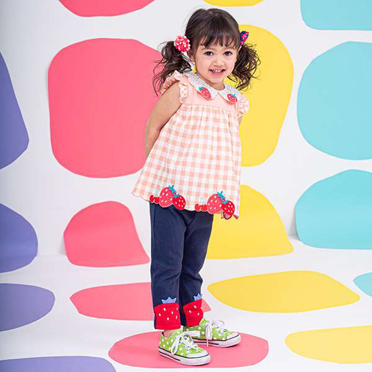 Strawberry Leggings,Navy, large image number 0