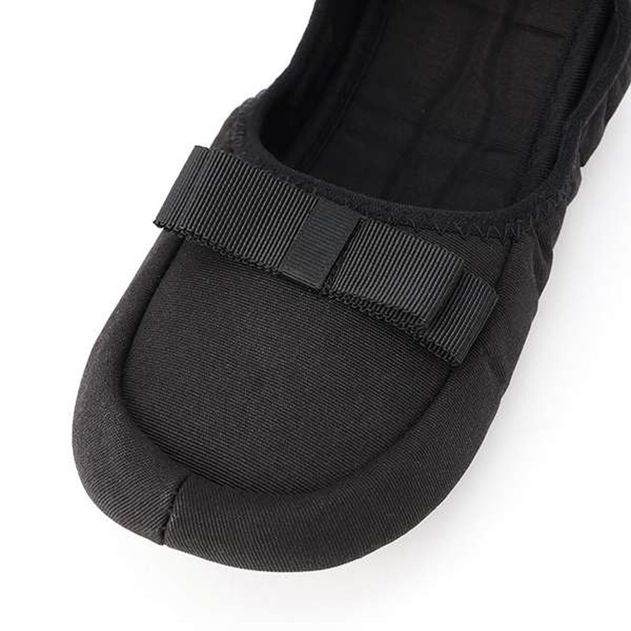 Drawstring Pouch Folding Slippers,Black, large image number 3