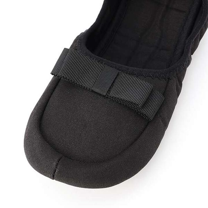 Drawstring Pouch Folding Slippers,Black, medium image number 3