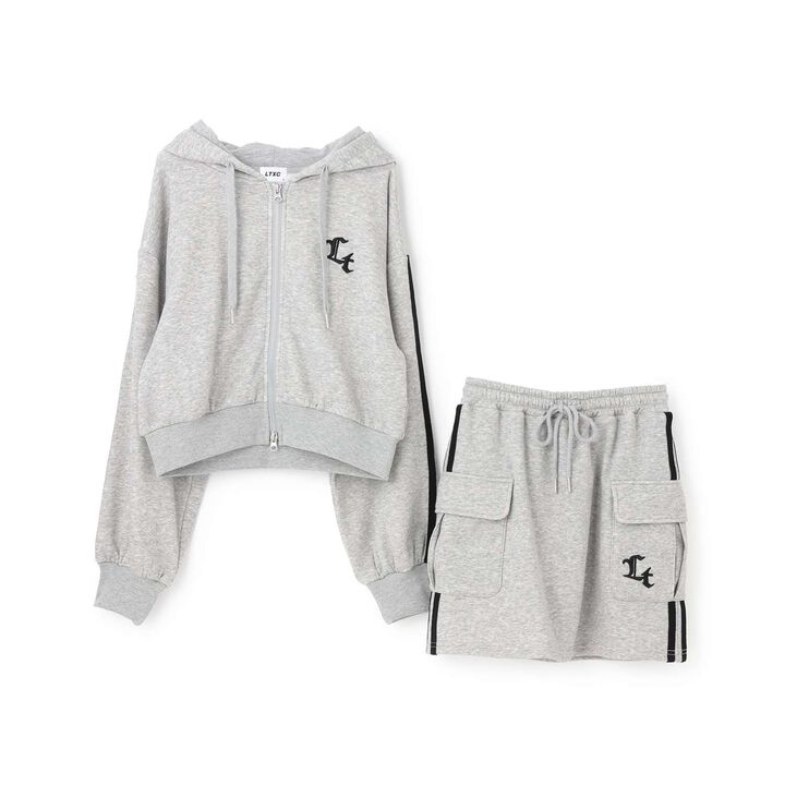 [LTXC/Shaggy Lining] Zip Parka Outfit Set,Top gray, medium image number 12