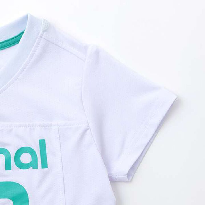 [Quick-Dry] Mesh Number T-Shirt,Emerald green, medium image number 3