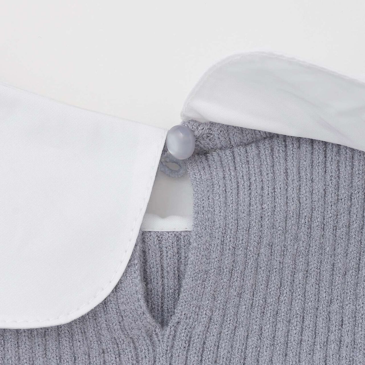 [Machine Washable] Ribbed Knit with Collar,Striped, large image number 22