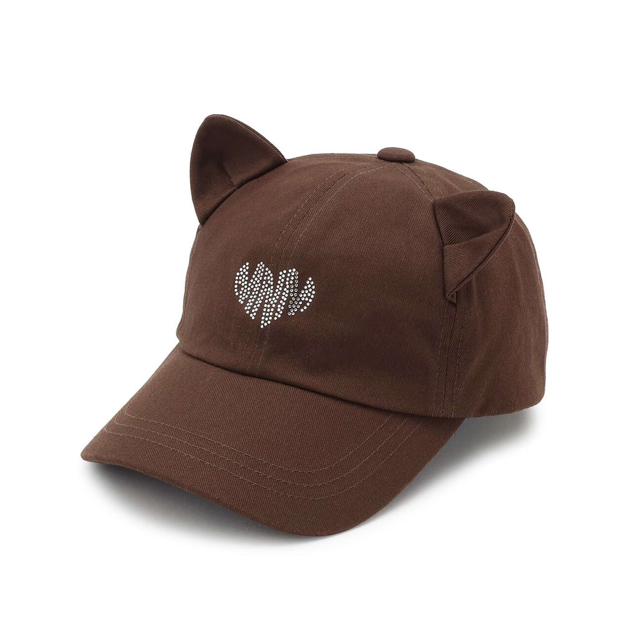 [UV] Rhinestone Cat Ear Cap,Brown, large image number 0
