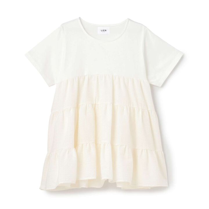 [Parent-Child Matching] Docking Tiered T-Shirt,Ivory, medium image number 0