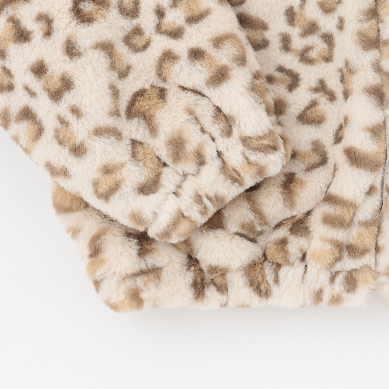 Leopard Print Faux Fur Bomber Jacket,Beige, large image number 5