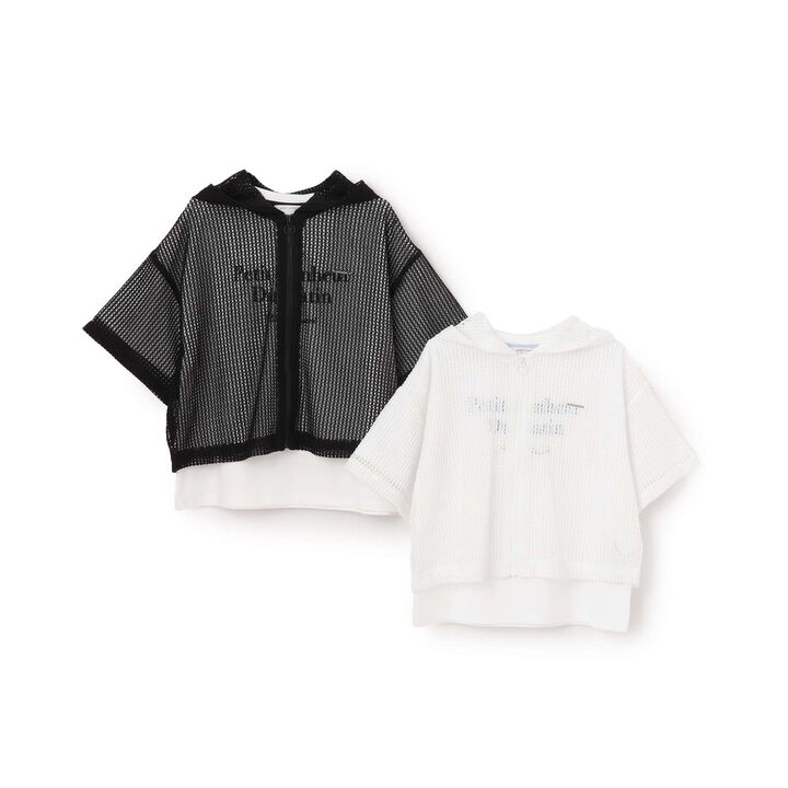 Mesh Parka & T-Shirt Set,Off white, medium image number 10