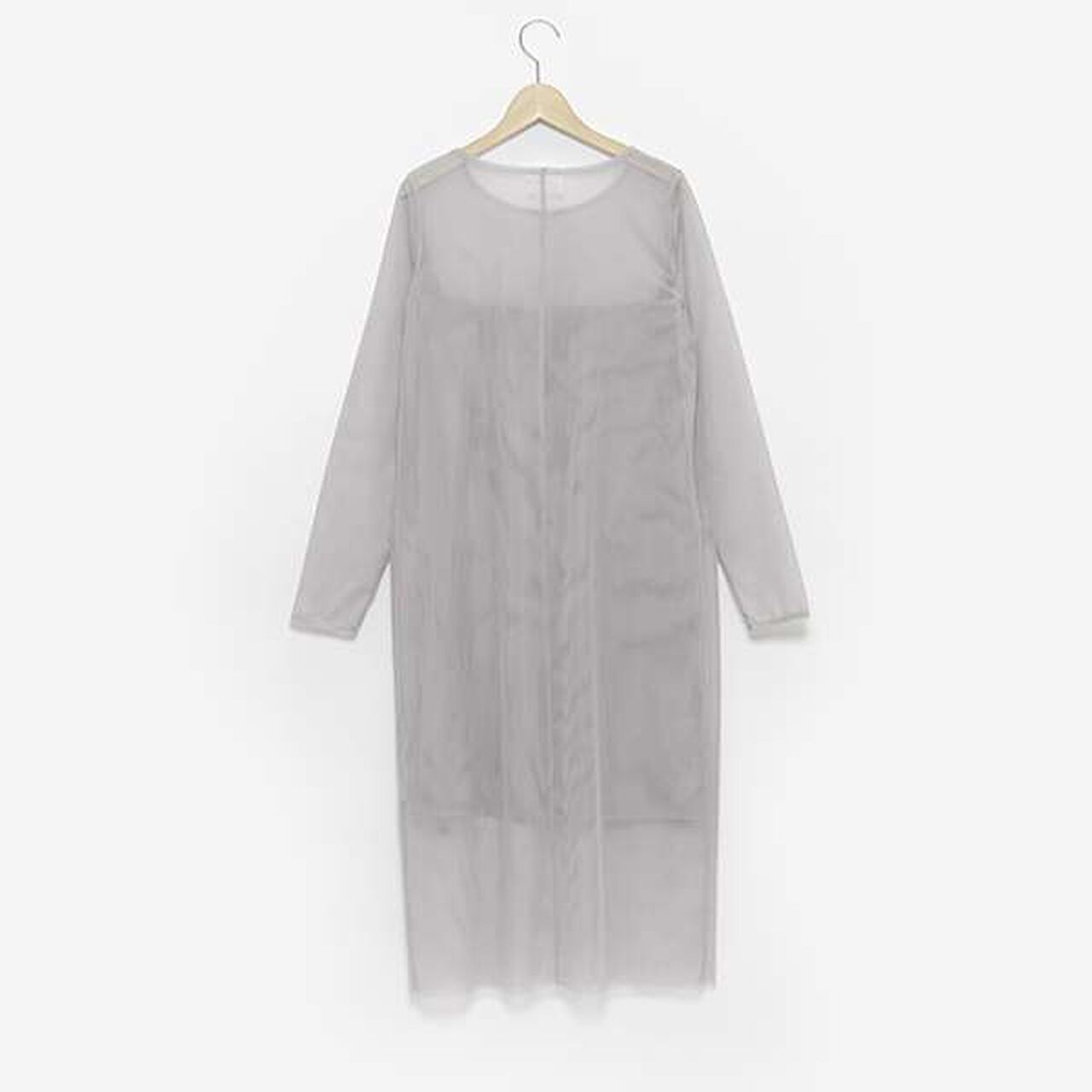 [LADIES] Sheer One-Piece Dress with Inner Lining,Light gray, large image number 7