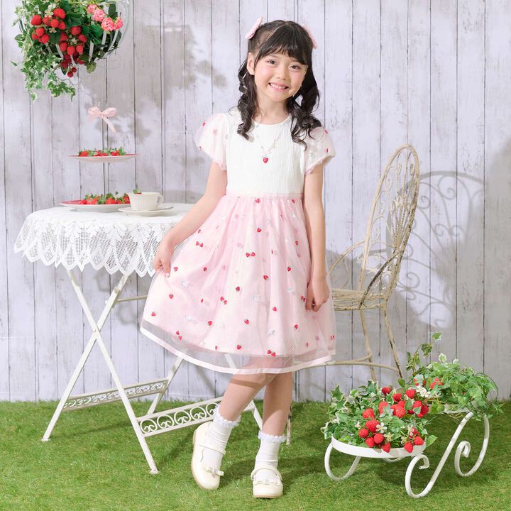 Strawberry Embroidery Tulle Docking Dress,, medium