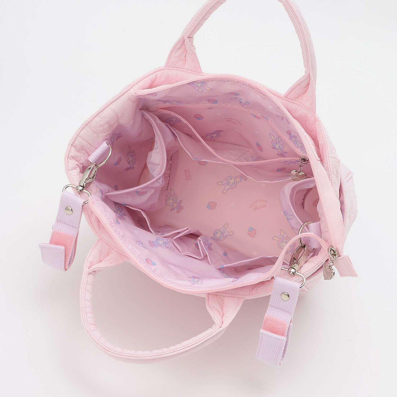 [Baby Berie-chan] Strawberry Quilted 2WAY Tote Bag,Light pink, large image number 7