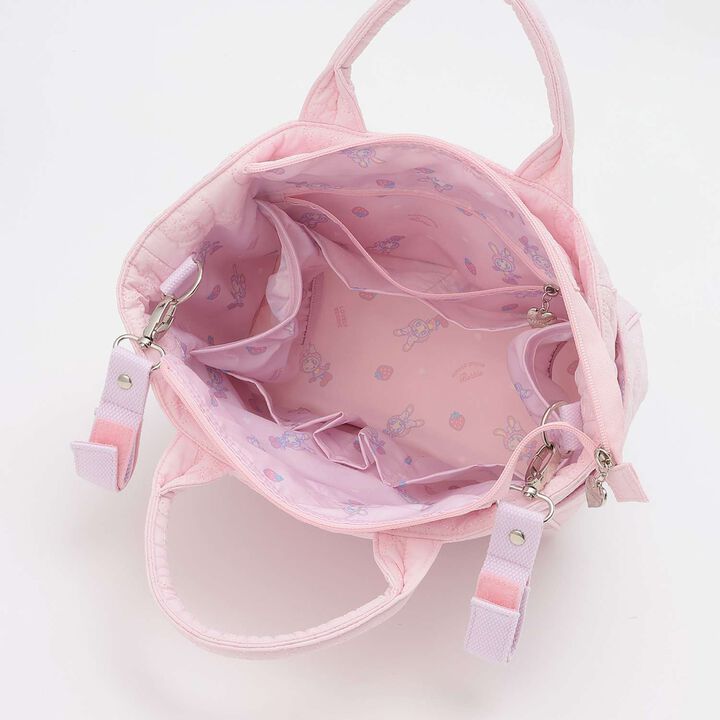 [Baby Berie-chan] Strawberry Quilted 2WAY Tote Bag,Light pink, medium image number 7