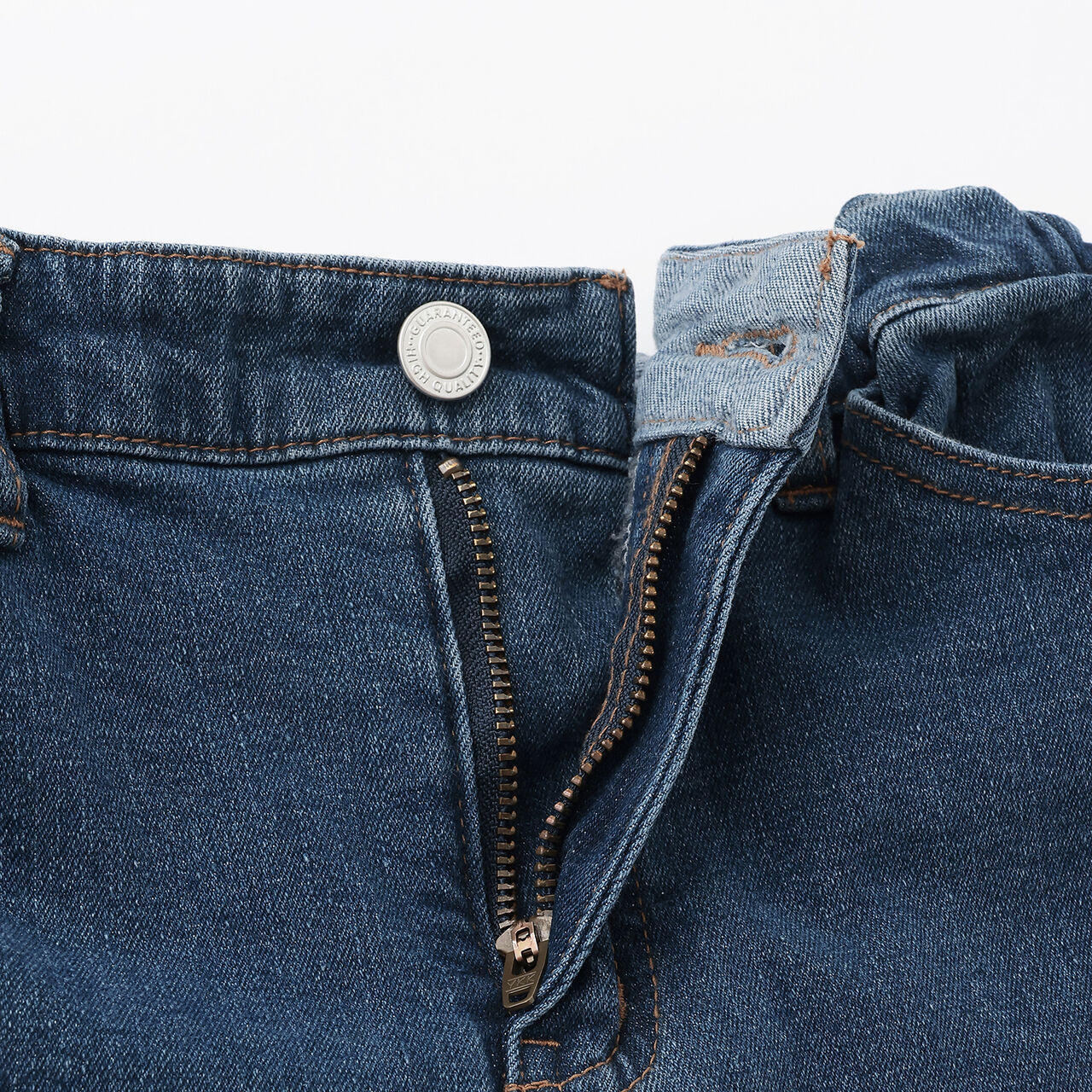 [Tomo Denim] Warm Curved Denim Pants,Black, large image number 3