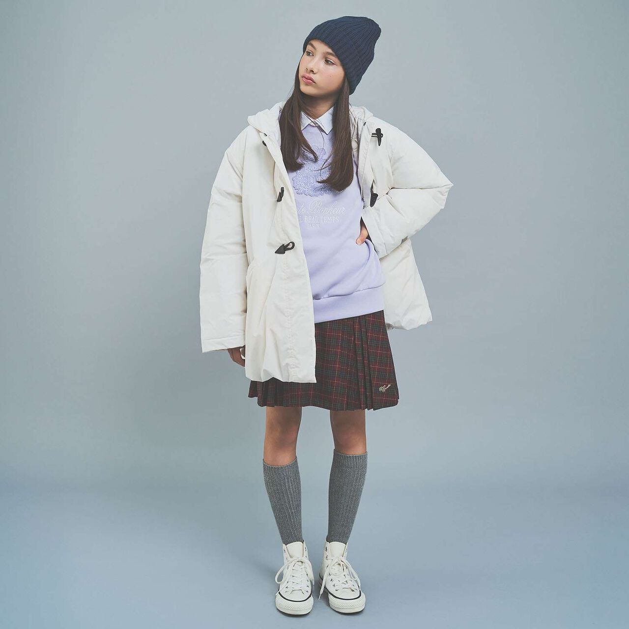 Water-Repellent Fiber Fill Duffle Coat,Off white, large image number 26