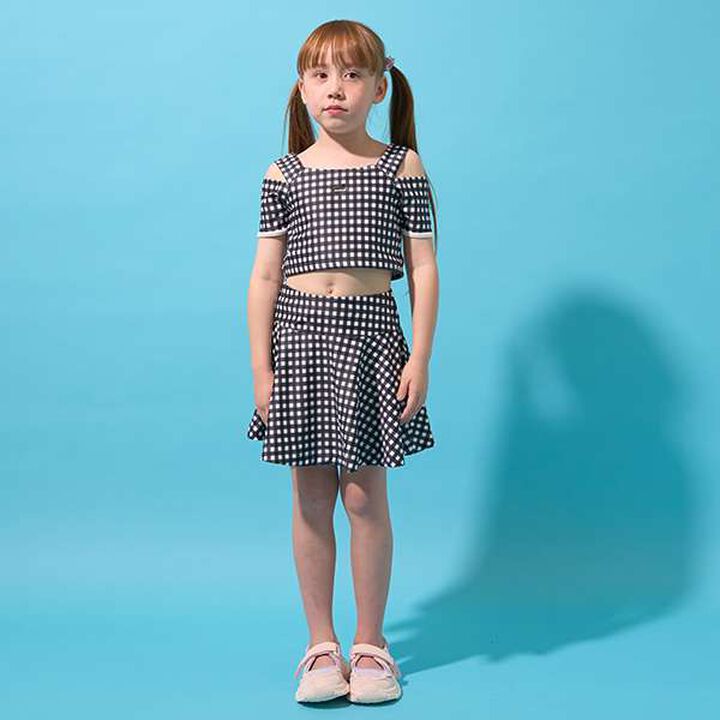 [UV Protection/SWIM] Off-Shoulder Top with Flare Skirt Pants,Black, medium image number 0