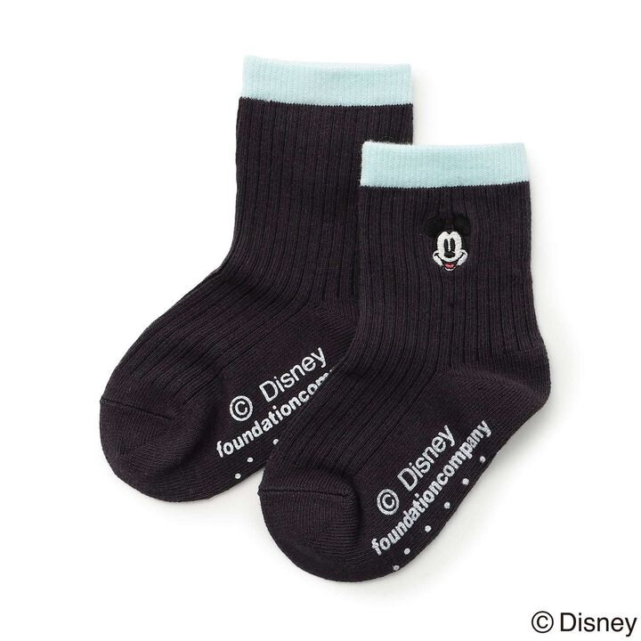 [Disney] 米老鼠刺繡襪子,炭灰色, medium image number 0