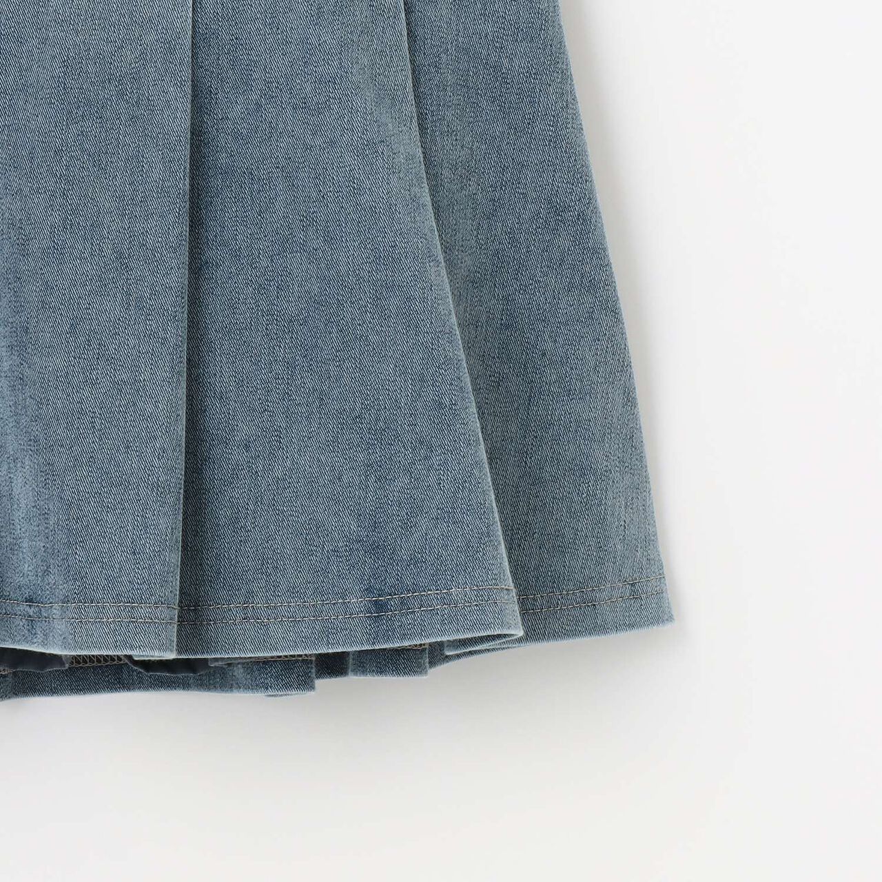 Denim-Like Cut Pleated Skirt,Gray, large image number 12