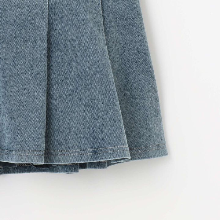 Denim-Like Cut Pleated Skirt,Gray, medium image number 12