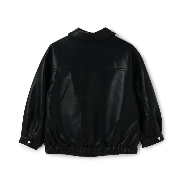 Oversized Faux Leather Bomber Jacket,Pink, medium image number 1