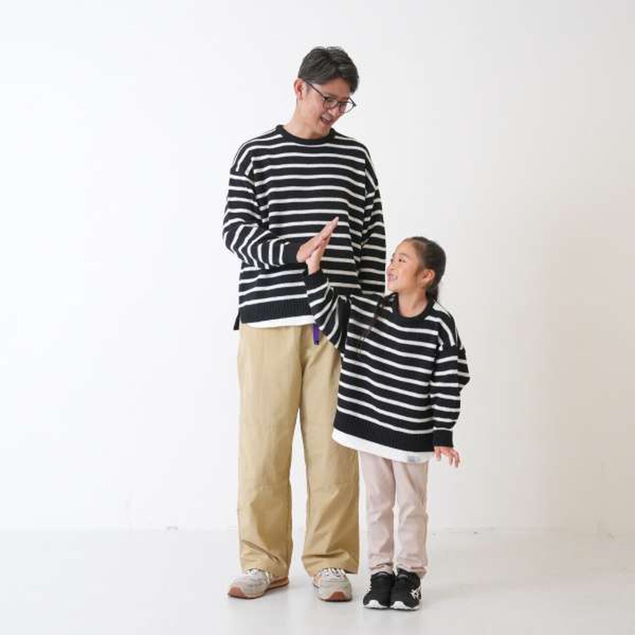 [Matching with Dad Outfit] Machine Washable Kids Layered Hem Knitwear,Striped, large image number 8