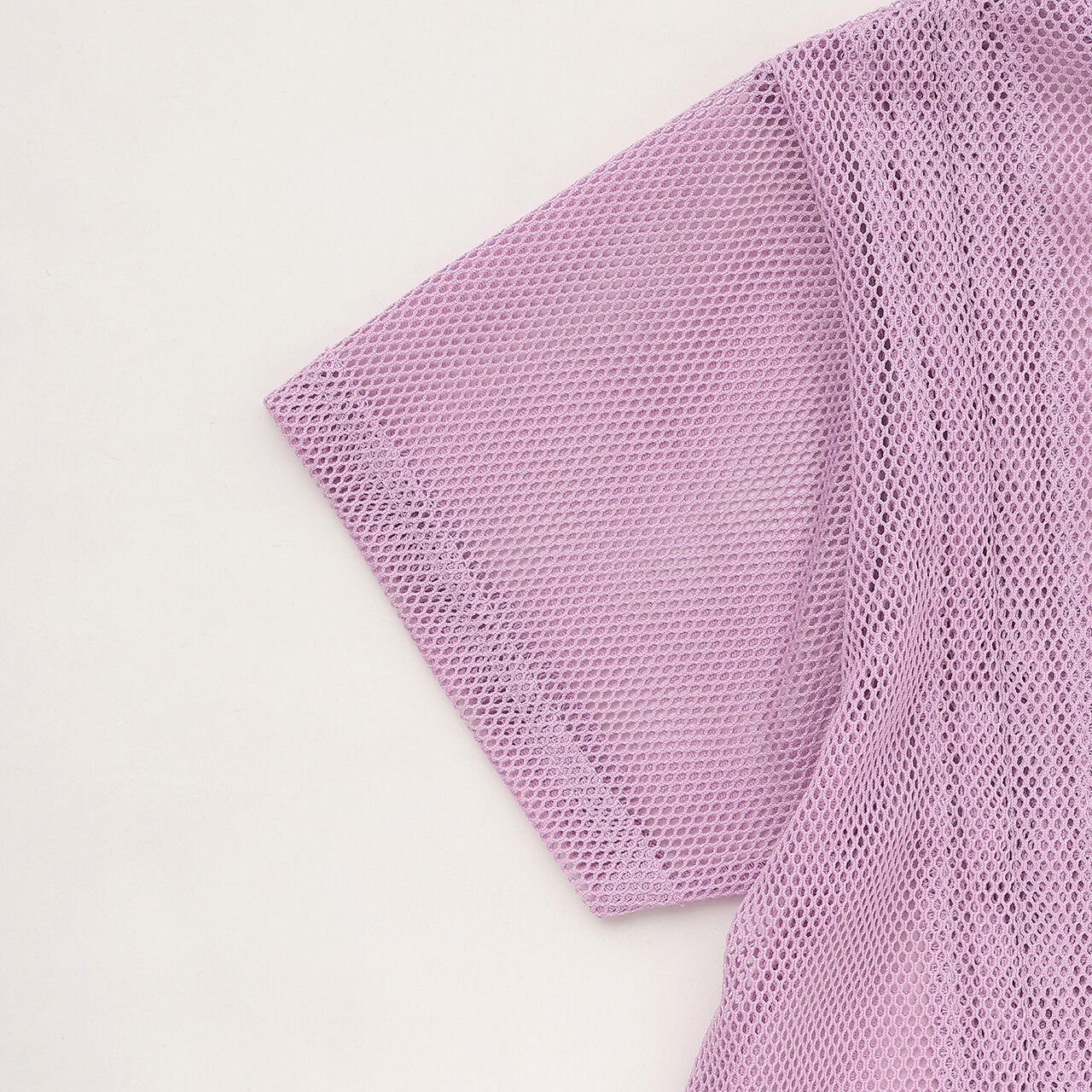 [Inner Lining Included] Mesh Drawstring Short Sleeve T-Shirt,Lavender, large image number 19