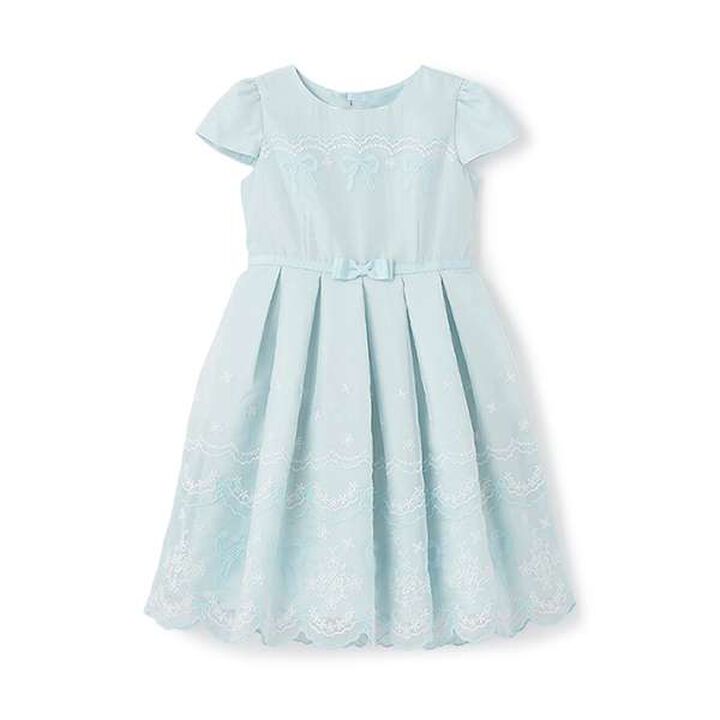 Organza Ribbon Embroidery Dress,Sax blue, medium image number 0