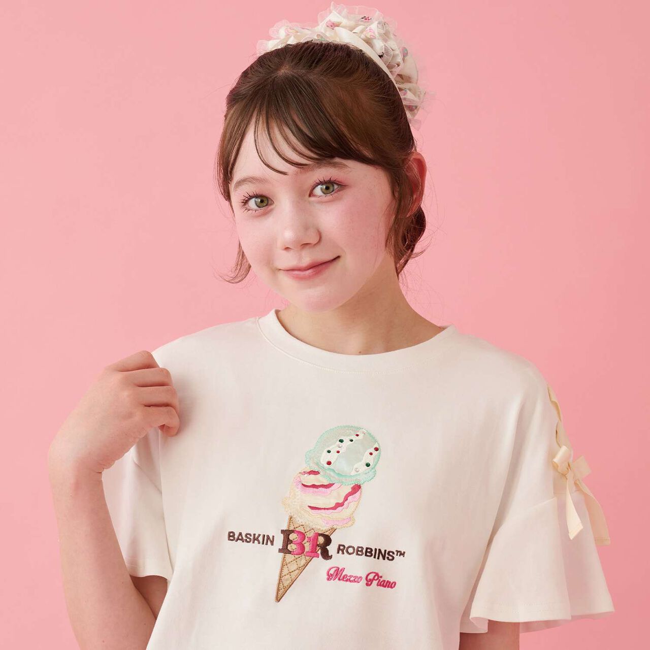 [Baskin-Robbins] Ice Cream Pattern Scrunchie,Off white, large image number 6