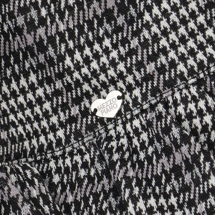 Checkered Jacquard Tiered Culotte Skirt,Black, medium image number 4