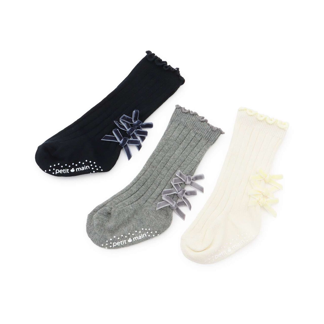 Ribbon Knee-High Socks,Top gray, large image number 6