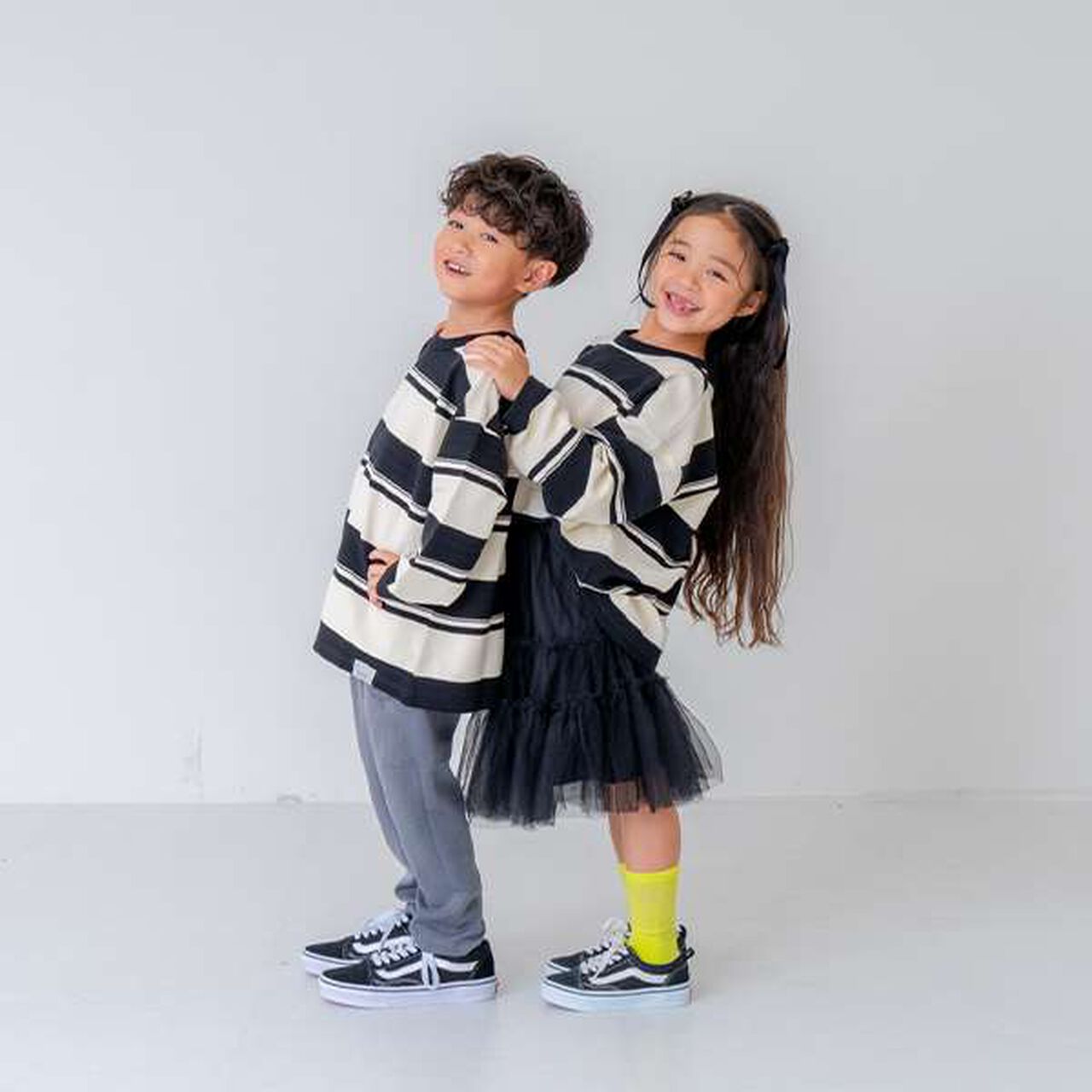 [Matching with Dad Outfit] Kids Stripe Pattern Big Long Sleeve T-Shirt,Green, large image number 13