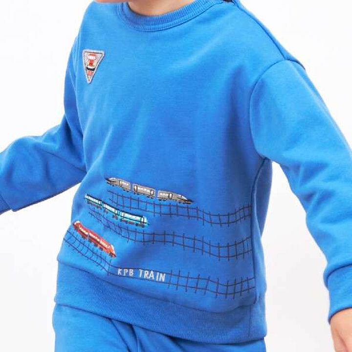 KPBOY Train Embroidery Mini Fleece Set (80-120),Blue, medium image number 16
