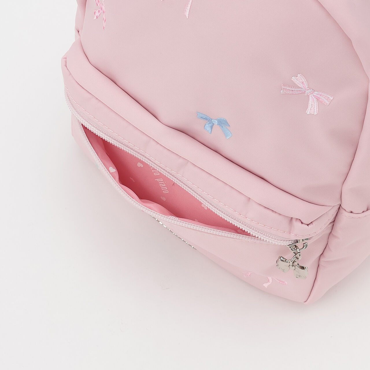 Ribbon Embroidered Backpack, Approx. 8L [Water-Repellent Finish],Light pink, large image number 8