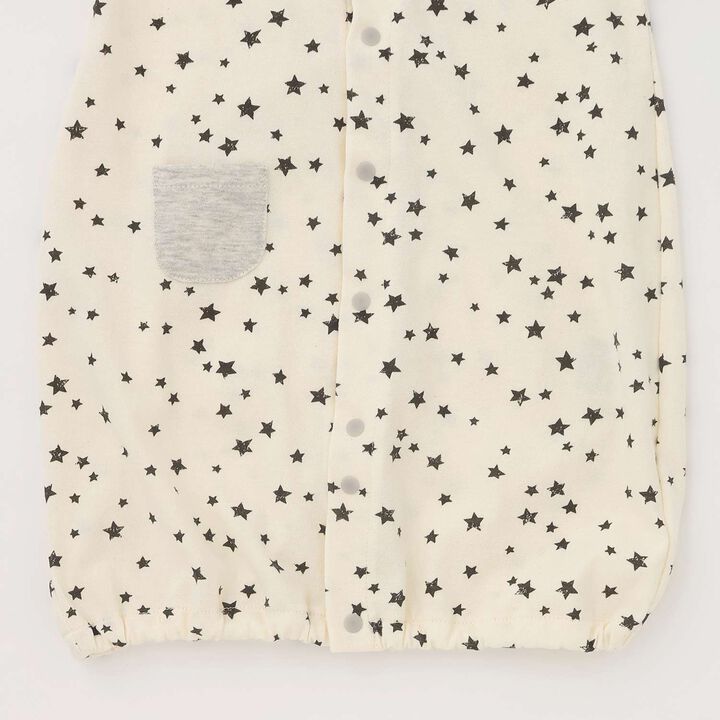 Organic Star Short-Sleeve 2WAY Romper [Made in Japan],Pearl white, medium image number 6