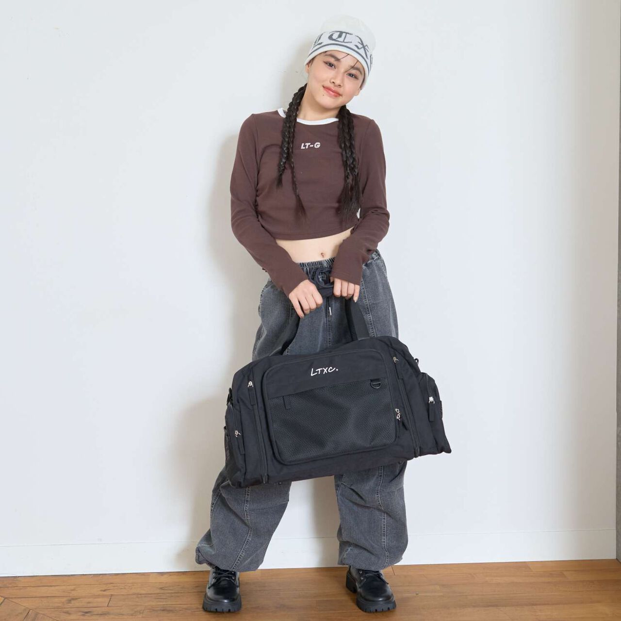 [LTXC] [43-50L Capacity] Water-Repellent Expandable Boston Bag,Black, large image number 2