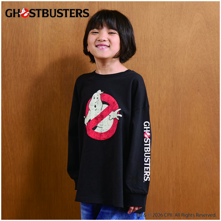 [Ghostbusters] Phosphorescent Logo Long-Sleeve T-Shirt for Boys Kids,, medium