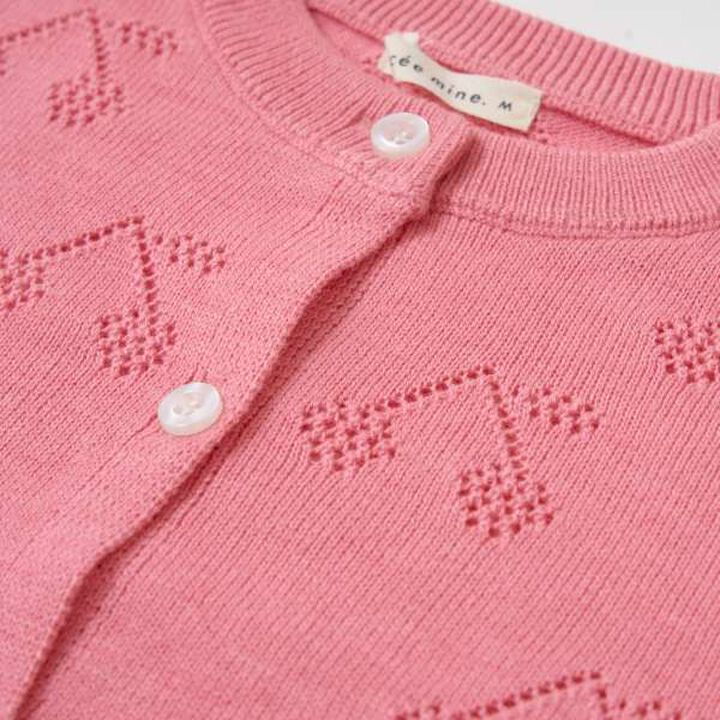 Cherry Pattern Knit Cardigan,Navy, medium image number 12