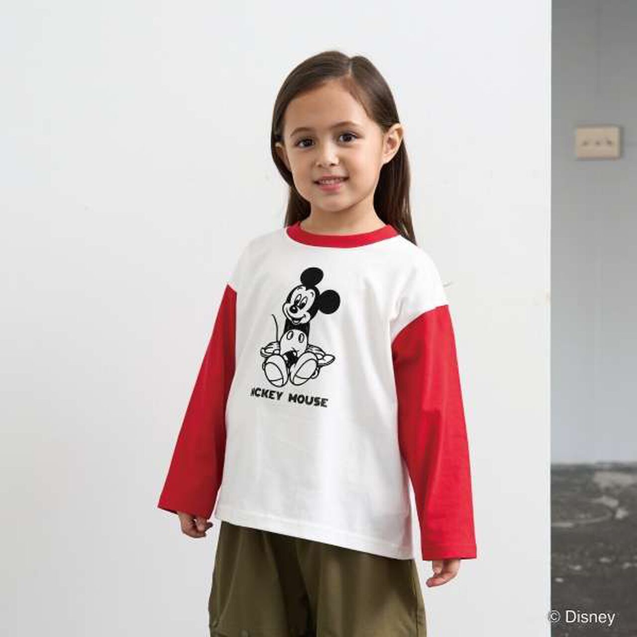 [Disney] Mickey Mouse Skateboard T-Shirt (Kaiteki Tenjiku),Red, large image number 0