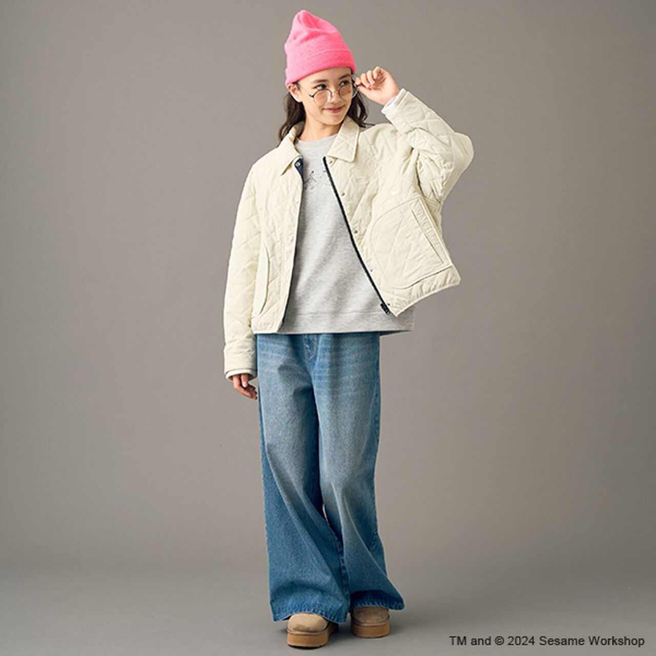 [AMI] Sesame Street Reversible Padded Bomber Jacket,Ivory, large image number 9