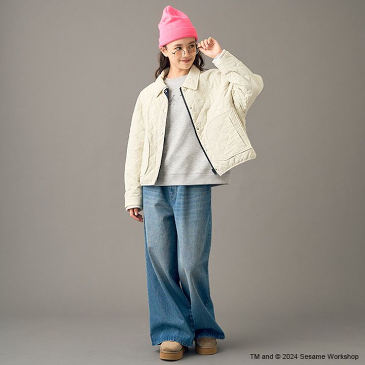 [AMI] Sesame Street Reversible Padded Bomber Jacket,Ivory, medium image number 9