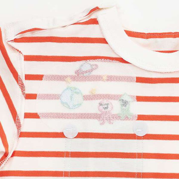 Alien Stripe Short Sleeve T-Shirt from Pocket,Off white, medium image number 10