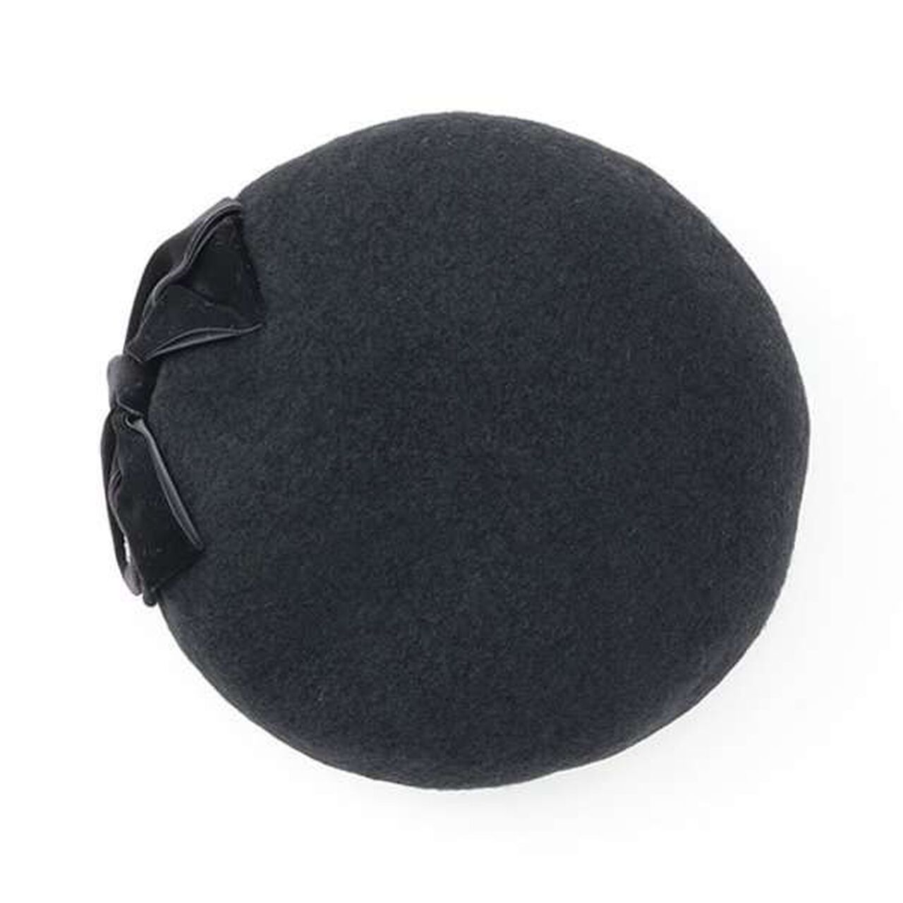Velour Ribbon Beret Hat,Black, large image number 4