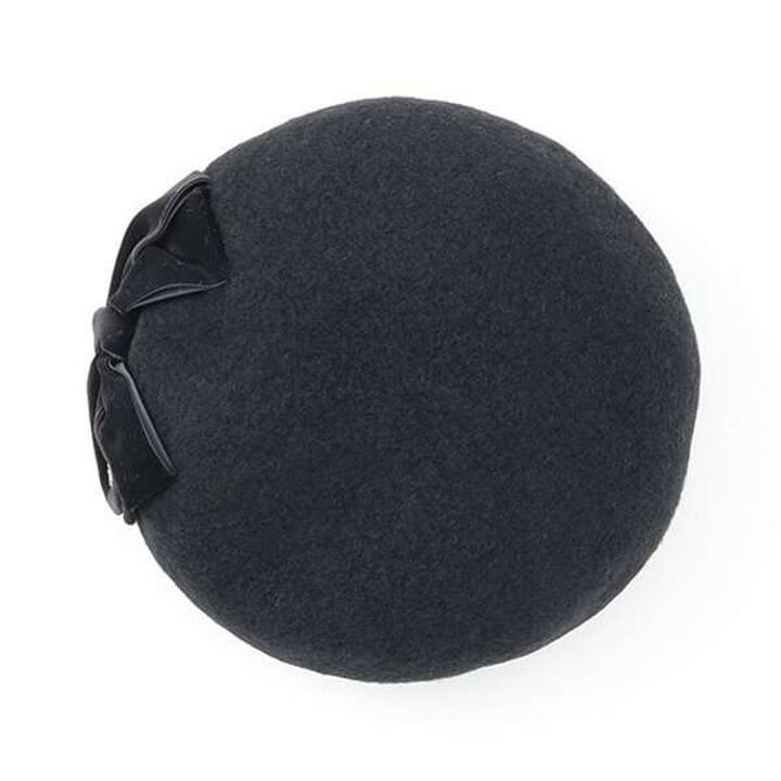 Velour Ribbon Beret Hat,Black, medium image number 4
