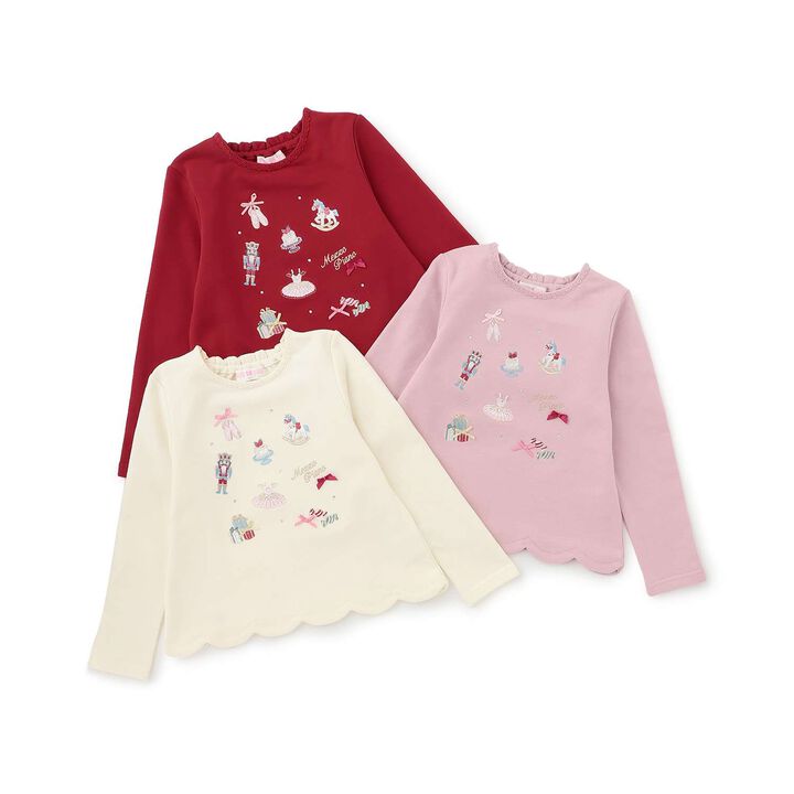 [Popular Item Restocked] [Not Available at Physical Stores] Nutcracker Appliqu&eacute; Sweatshirt with Scalloped Hem,Ivory, medium image number 6