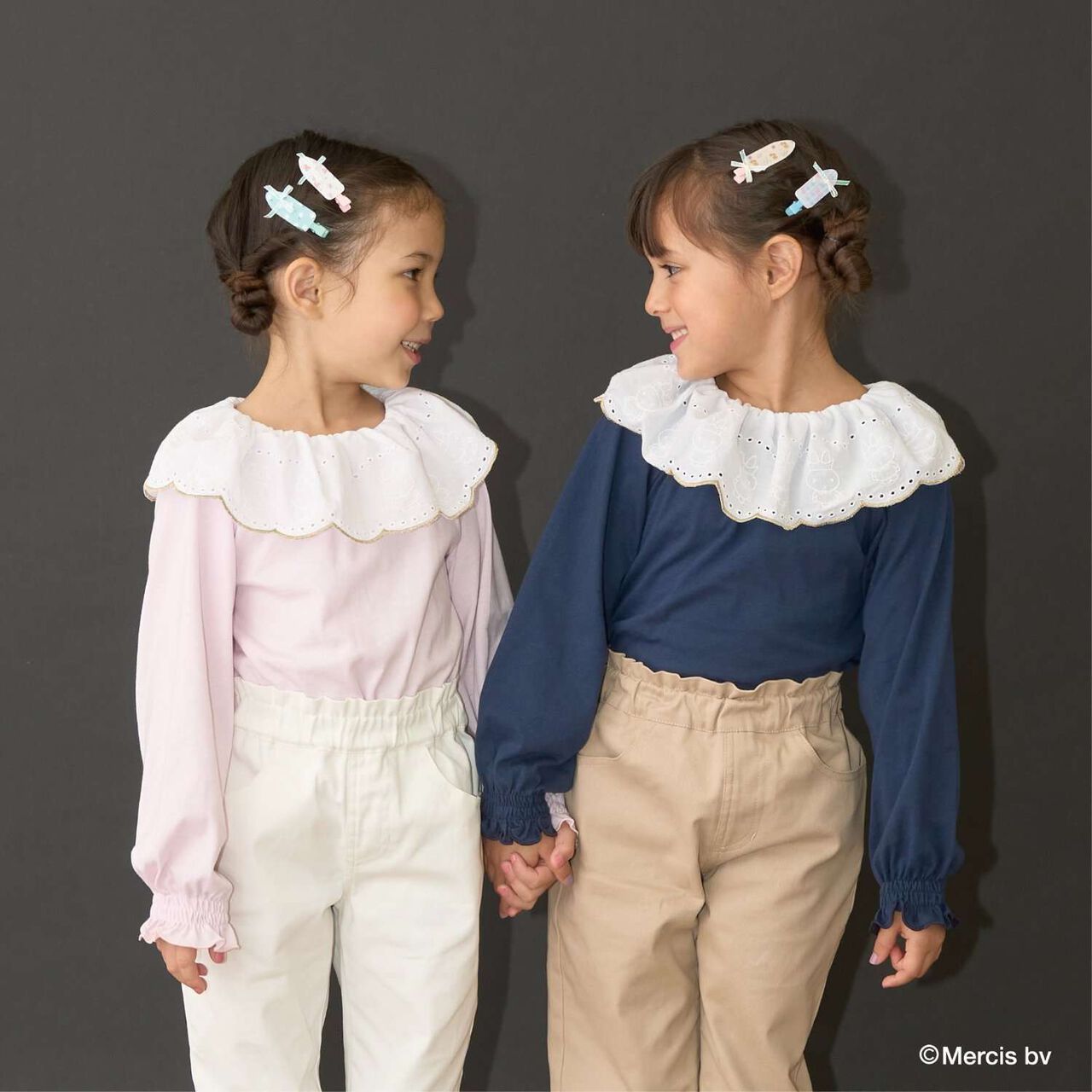 [Miffy] Soft Cotton Lace Collar Top,Light pink, large image number 24