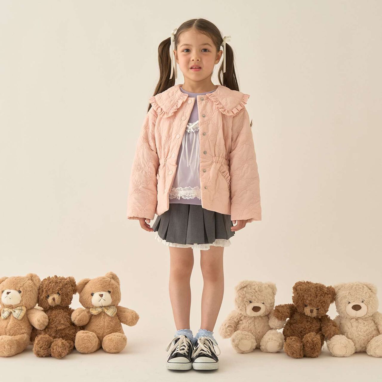 Lycee Mine Ballet Series Mid-Length Ribbon Quilted Jacket,Ivory, large image number 26