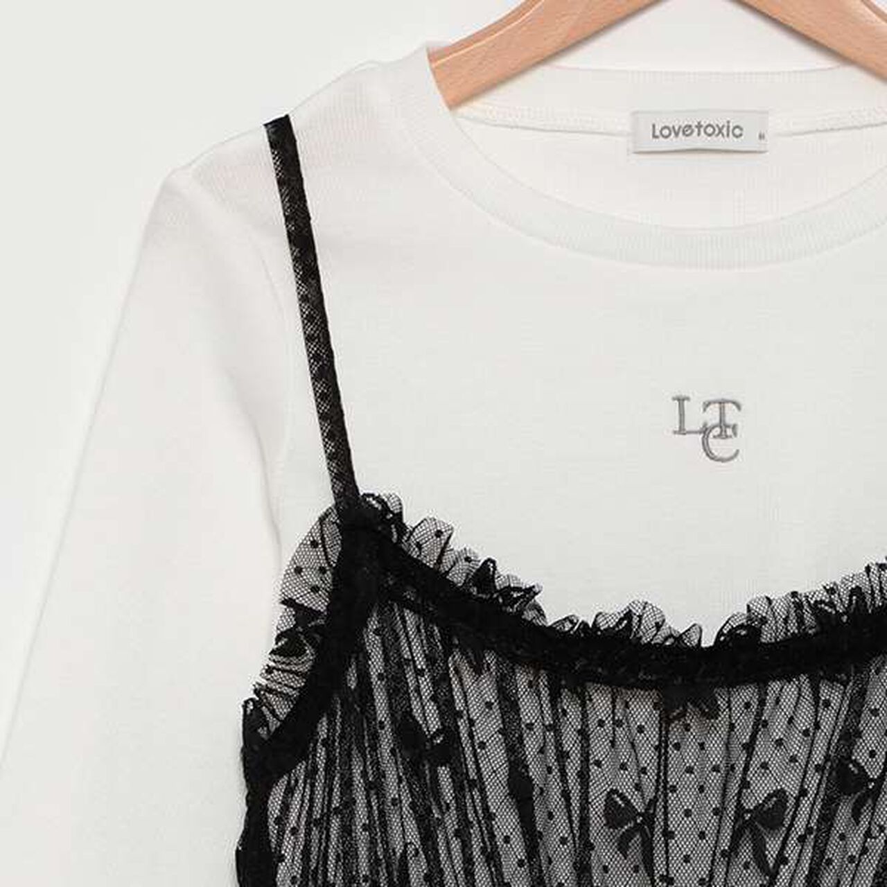 Tulle One-Piece Dress with Inner Wear,Off white, large image number 7