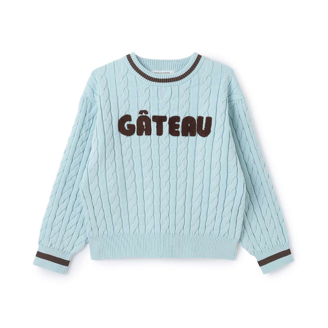Sagara Logo Cable Knitwear[Available in 130cm],Sax blue, large image number 7