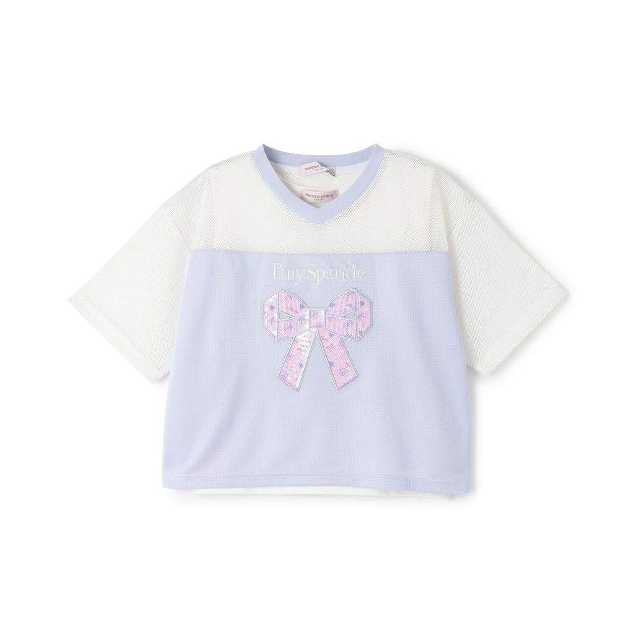 [Quick-Dry Absorbent] [Cool Touch] Mesh Docking Ribbon Appliqu&eacute; T-Shirt & Tank Top Set,Lavender, large image number 16