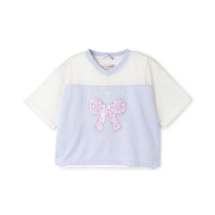 [Quick-Dry Absorbent] [Cool Touch] Mesh Docking Ribbon Appliqu&eacute; T-Shirt & Tank Top Set,Lavender, medium image number 16