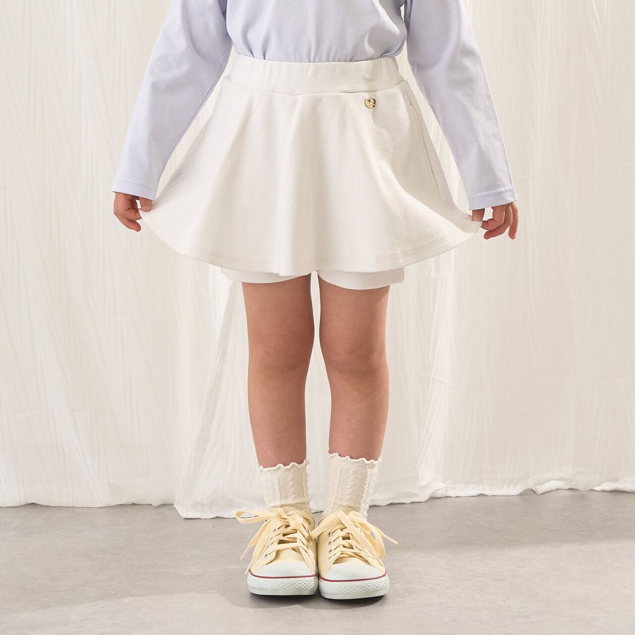 Tomo Pants with Flare Skirt,Ivory, large image number 0